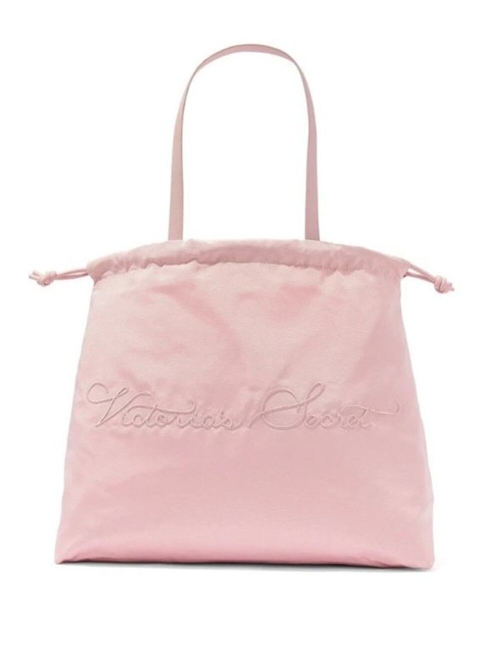 Victoria’s Secret VS Pink Tote Cinched Satin Bag Drawstring Shoulder Purse - New